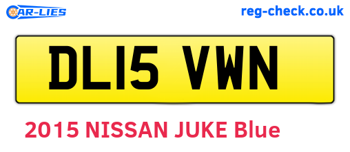 DL15VWN are the vehicle registration plates.