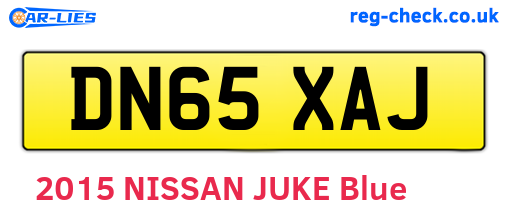 DN65XAJ are the vehicle registration plates.