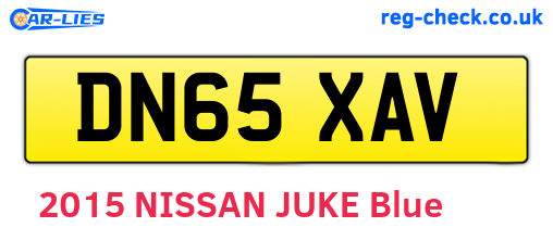 DN65XAV are the vehicle registration plates.
