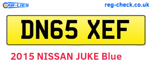 DN65XEF are the vehicle registration plates.