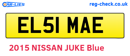 EL51MAE are the vehicle registration plates.