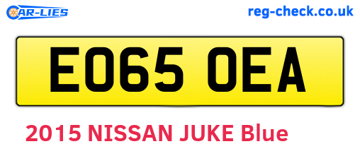 EO65OEA are the vehicle registration plates.