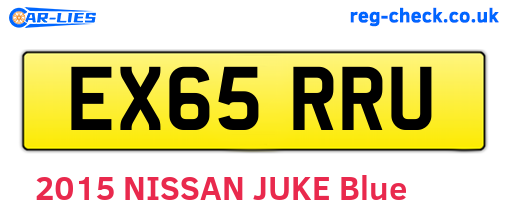 EX65RRU are the vehicle registration plates.