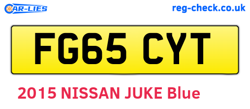 FG65CYT are the vehicle registration plates.