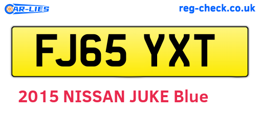 FJ65YXT are the vehicle registration plates.