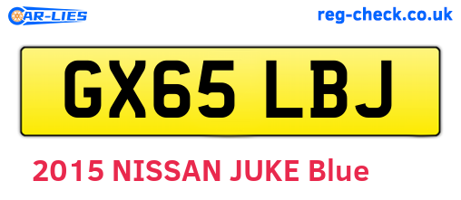 GX65LBJ are the vehicle registration plates.