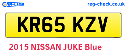 KR65KZV are the vehicle registration plates.