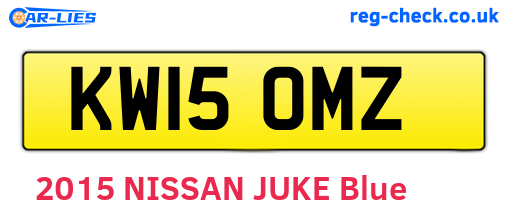 KW15OMZ are the vehicle registration plates.