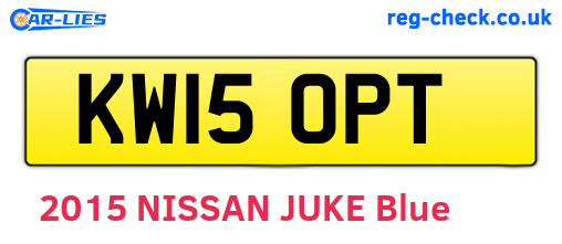 KW15OPT are the vehicle registration plates.