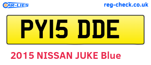 PY15DDE are the vehicle registration plates.