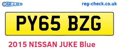 PY65BZG are the vehicle registration plates.
