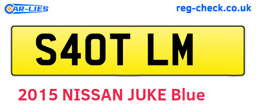 S40TLM are the vehicle registration plates.