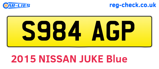 S984AGP are the vehicle registration plates.