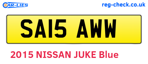 SA15AWW are the vehicle registration plates.