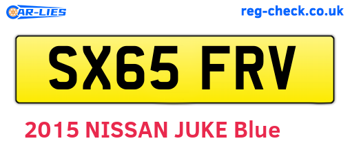 SX65FRV are the vehicle registration plates.