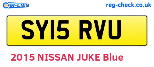 SY15RVU are the vehicle registration plates.