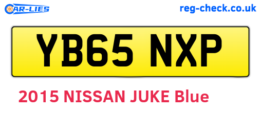YB65NXP are the vehicle registration plates.