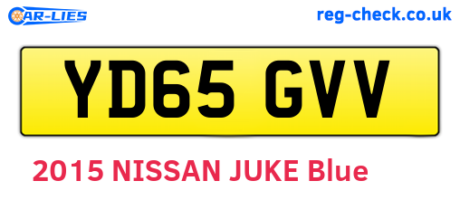 YD65GVV are the vehicle registration plates.