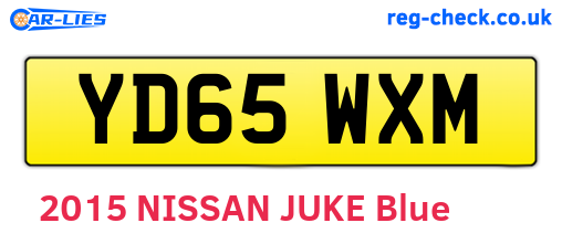 YD65WXM are the vehicle registration plates.