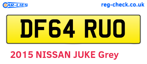 DF64RUO are the vehicle registration plates.