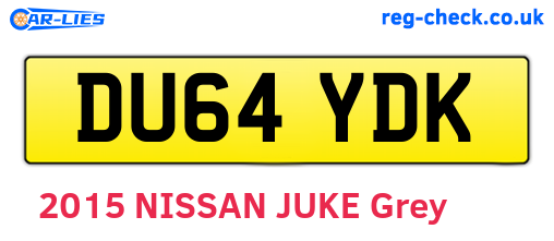DU64YDK are the vehicle registration plates.