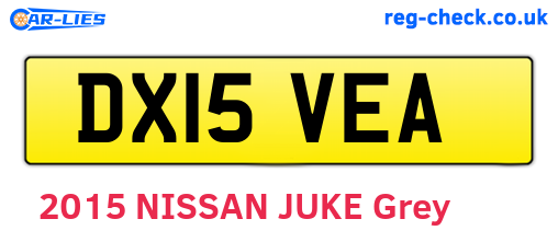 DX15VEA are the vehicle registration plates.
