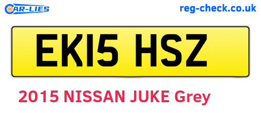 EK15HSZ are the vehicle registration plates.