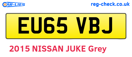 EU65VBJ are the vehicle registration plates.
