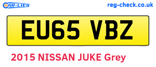 EU65VBZ are the vehicle registration plates.