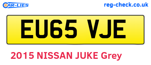 EU65VJE are the vehicle registration plates.