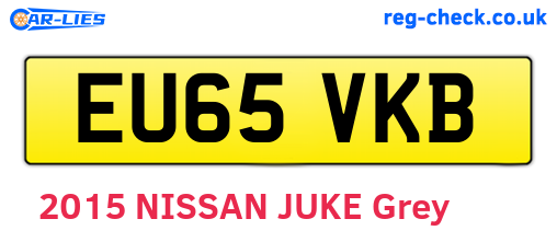 EU65VKB are the vehicle registration plates.