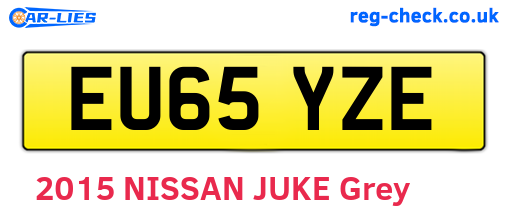 EU65YZE are the vehicle registration plates.