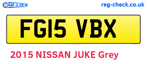 FG15VBX are the vehicle registration plates.