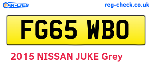 FG65WBO are the vehicle registration plates.