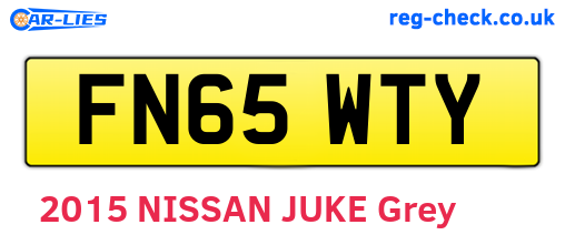 FN65WTY are the vehicle registration plates.