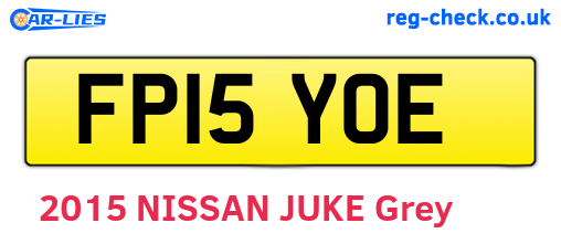 FP15YOE are the vehicle registration plates.