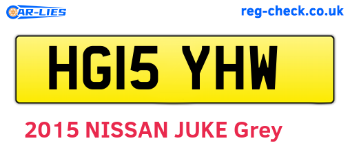 HG15YHW are the vehicle registration plates.