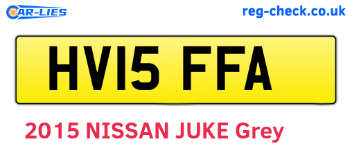 HV15FFA are the vehicle registration plates.