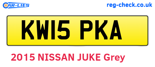 KW15PKA are the vehicle registration plates.