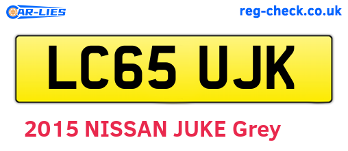LC65UJK are the vehicle registration plates.