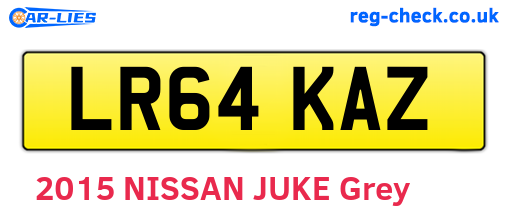 LR64KAZ are the vehicle registration plates.