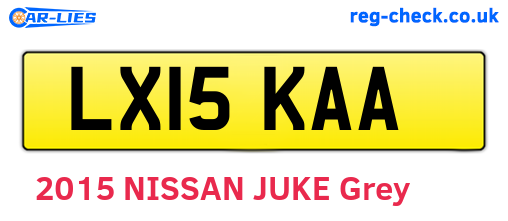 LX15KAA are the vehicle registration plates.