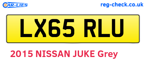 LX65RLU are the vehicle registration plates.