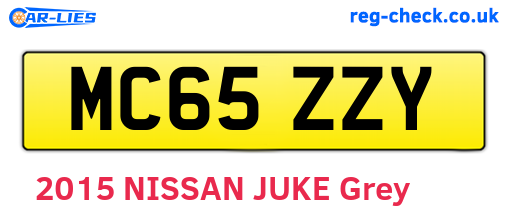 MC65ZZY are the vehicle registration plates.