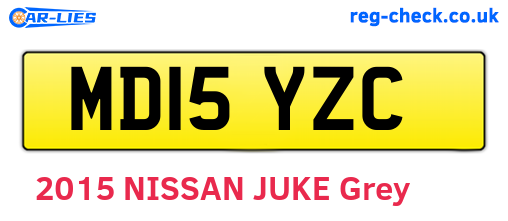 MD15YZC are the vehicle registration plates.