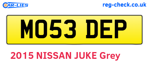 MO53DEP are the vehicle registration plates.