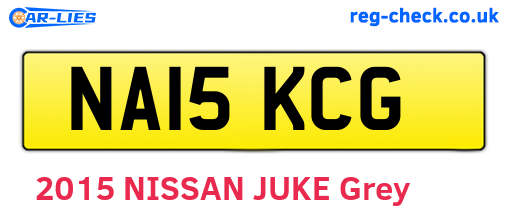 NA15KCG are the vehicle registration plates.