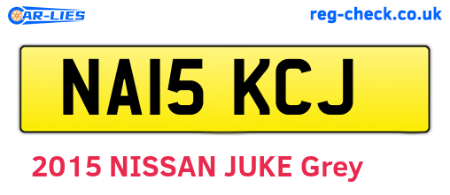NA15KCJ are the vehicle registration plates.