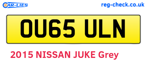 OU65ULN are the vehicle registration plates.