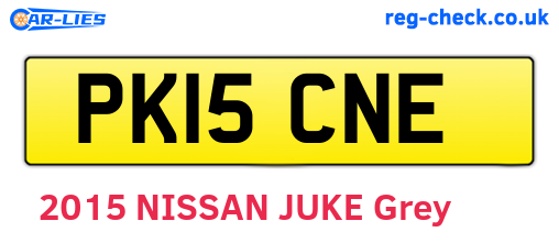 PK15CNE are the vehicle registration plates.